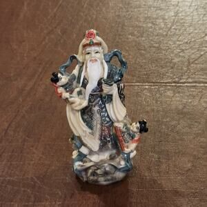 Vintage Chinese Old Wise Man  Figurine Hand Painted  4.5" tall